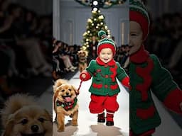 Puppies Christmas fashion show  #puppy #cute #fashionshow #fashiontrends