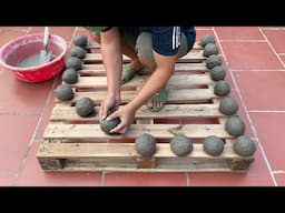 Amazing - Build a 3 tier fountain - Creative from cement, wooden pallets and old fabric