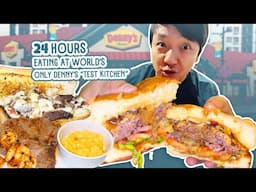 24 Hours Eating Denny's EXPERIMENTAL FOOD! 🍔🥞 INSIDE the World’s ONLY Denny’s Test Kitchen