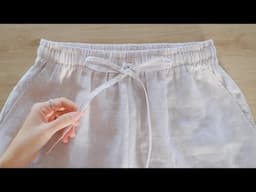 How to sew drawstring elastic waist NEATLY | Sewing technique for beginners