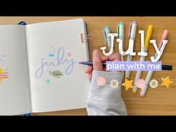 July Bullet Journal Setup • Plan with me 🫧 dreamy beach theme