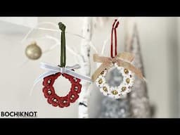 DIY Macrame Christmas Wreath Ornament: Daisy Knot & Beads!