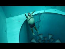 he couldn't ESCAPE the deepest pool in the world..