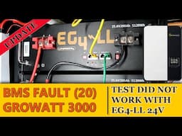 Fault (20) Growatt & EG4 24v Battery BMS Test - Doesn't work, crossover cable