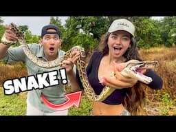 TAKING MY GIRLFRIEND PYTHON HUNTING ! HUGE SNAKE !!