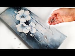 ELEGANT Floral Art! Texture Paste Hibiscus Technique + BLING! | AB Creative Tutorial