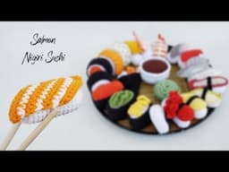 Crochet Salmon Nigiri Sushi | Amigurumi Tutorial | SpringDay DIY