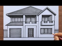 How to Draw a House in 1 Point Perspective