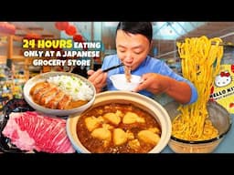 24 Hours Eating ONLY Japanese GROCERY STORE Food!