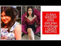 21 days Indian weight loss diet challenge in Hindi + easy recipes | FULL DAY OF EATING