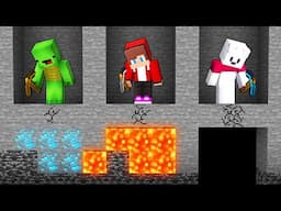 JJ vs Mikey vs Carrie TUNNEL Battle in Minecraft - Maizen