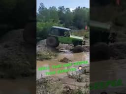 The 1 ton Yj playin in the puddle. Had to find out for myself why everyone was getting stuck