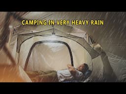 RELAXING RAIN SOUNDS CAMPING in HEAVY RAIN AND THUNDERSTORM