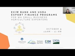 EXIM Bank and USDA Export Finance Programs for Small Business Agriculture Exporters