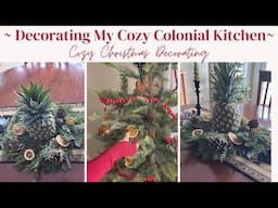 Decorating my Cozy Colonial Kitchen for Christmas //Decorating my Kitchen Tree//Gift Ideas