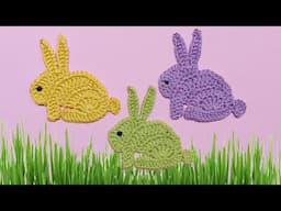 Crochet Easy Bunny Applique: Perfect for Kids' Items, Sping and Easter!