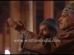 Kashmiri Muslims in India pray at a Masjid in the Srinagar valey, circa 1990's