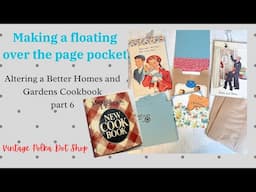 Making a floating over the page pocket with file card and paper sack for vintage school journal