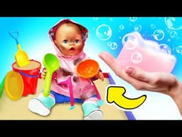 Baby Emily doll videos for kids. Pretend to play with dolls and toys. New clothes for baby born doll