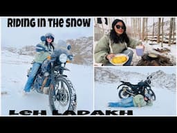 Riding in Snow || Cooking some good food 🍲 | Ladakhi introvert