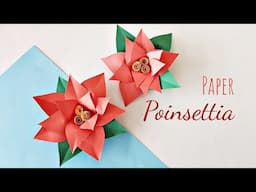 How to Make Poinsettia Paper Flower | DIY Christmas Decor | DIY Paper Poinsettia | DIY Paper Flower