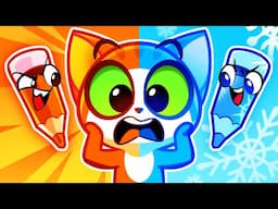 Funny Drawing Pencils | Hot VS Cold | Opposites Day | Safety Tips | Animated Stories | Purr-Purr