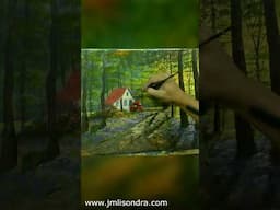 Painting Landscape House in the Forest  / JMLisondra  #painting  #art #shorts