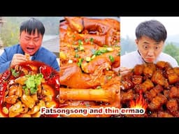 mukbang | This fat sausage is too spicy! Songsong took 2 steps, but it didn't reduce the spiciness