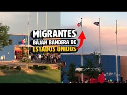 Manifestantes bajan bandera de EEUU 🇺🇸 y Suben la de Mexico 🇲🇽 frente a ICE