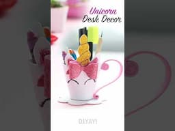 ✨🦄 DIY Unicorn Mug Pen Stand | Easy & Cute Craft Tutorial! 🖊️☕ #diy #craft #unicorn