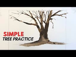 Simple Tree Watercolor Painting Practice - Intiutive Practice #1