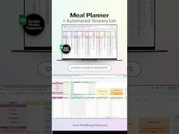 Meal Planner & Automated Grocery List Spreadsheet 🔥😍 #mealplanning #googlesheets #spreadsheet