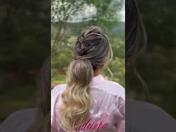 Penteado rabo de cavalo com cabelo sintético