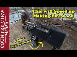 Making my Log Splitter More like a Commercial Style Log Splitter.  Building a Log Splitting Deck.