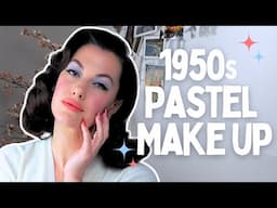 Soft Purple Eyes & Retro Peach Lips – A 50s/60s Makeup Look!