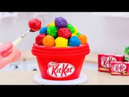 Rainbow KITKAT Cake | Satisfying Miniature KitKat CHOCOLATE Cake Decorating | Mini Tasty Cake Recipe