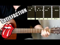 I can't get no Satisfaction Acoustic Guitar Lesson - EASY Rolling Stones Tutorial