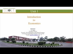 Introduction to Economics (Unit 1)