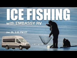 EMBASSY RV Ice Fishing in AWD Ford Transit DOLPHIN 4-Season Class B RV