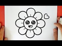 HOW TO DRAW A CUTE FLOWER