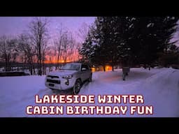 Lakeside Winter Cabin Birthday Fun