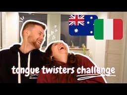 Italian vs Australian - tongue twisters challenge #internationalcouple #lifeinaustralia 🇮🇹🇦🇺