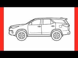 How to draw a TOYOTA FORTUNER 2016 / drawing Toyota off road car step by step