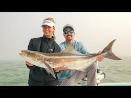 FOGGY DAY Fishing!!! Light Tackle Cobia - Catch and Cook