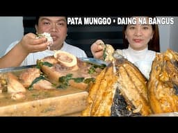 GINISANG MUNGGO WITH PATA AT DAING NA BANGUS | FILIPINO FOOD | MUKBANG PHILIPPINES