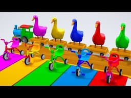 Long Slide Game With Elephant Gorilla Buffalo Hippopotamus Tiger 3d Animal Game Funny 3d Animals 217