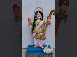 🪷Saraswati murti making at home 2025 (part-2) #saraswatipujaspecial #trending #shorts