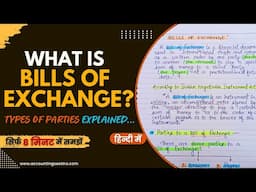 What is Bills of Exchange? | Parties to a Bill of Exchange | In Hindi | Class 11 | B.com