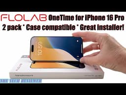 FLOLAB ONETIME NanoArmour for iPhone 16 Pro: Great Installer * Case Compatible * Comes in a 2 Pack!