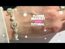 flower bracelet tutorial, how to make beaded flower bracelet, diy step by step tutorial